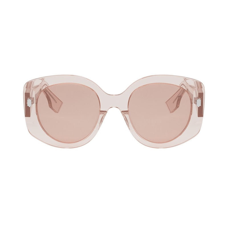 Fendi Fendi Sunglasses Square Full Rim, Transparent Light Pink Frame and Violet Lens FE40137I72Y