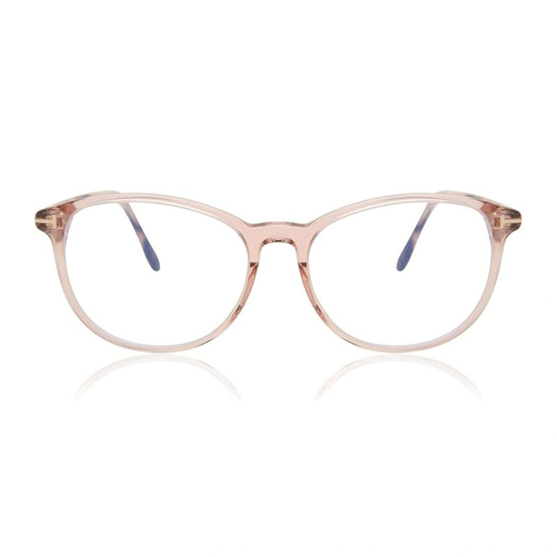 Tom Ford Eyeglasses Square Full Rim, Shiny Pink Frame and Clear Blue Light Block Lens FT5810-B072