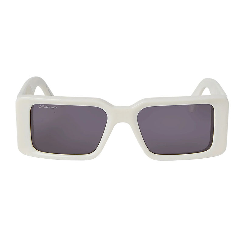 Off-White Sunglasses Rectangle Full Rim, White Frame and Dark Grey Lens OERI097MILANO0107