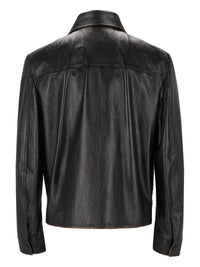 Bottega Veneta Men Intrecciato Leather Jacket