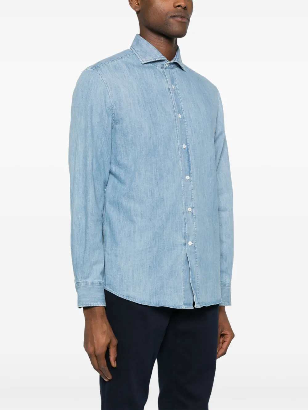 Brunello Cucinelli Men Denim Shirt