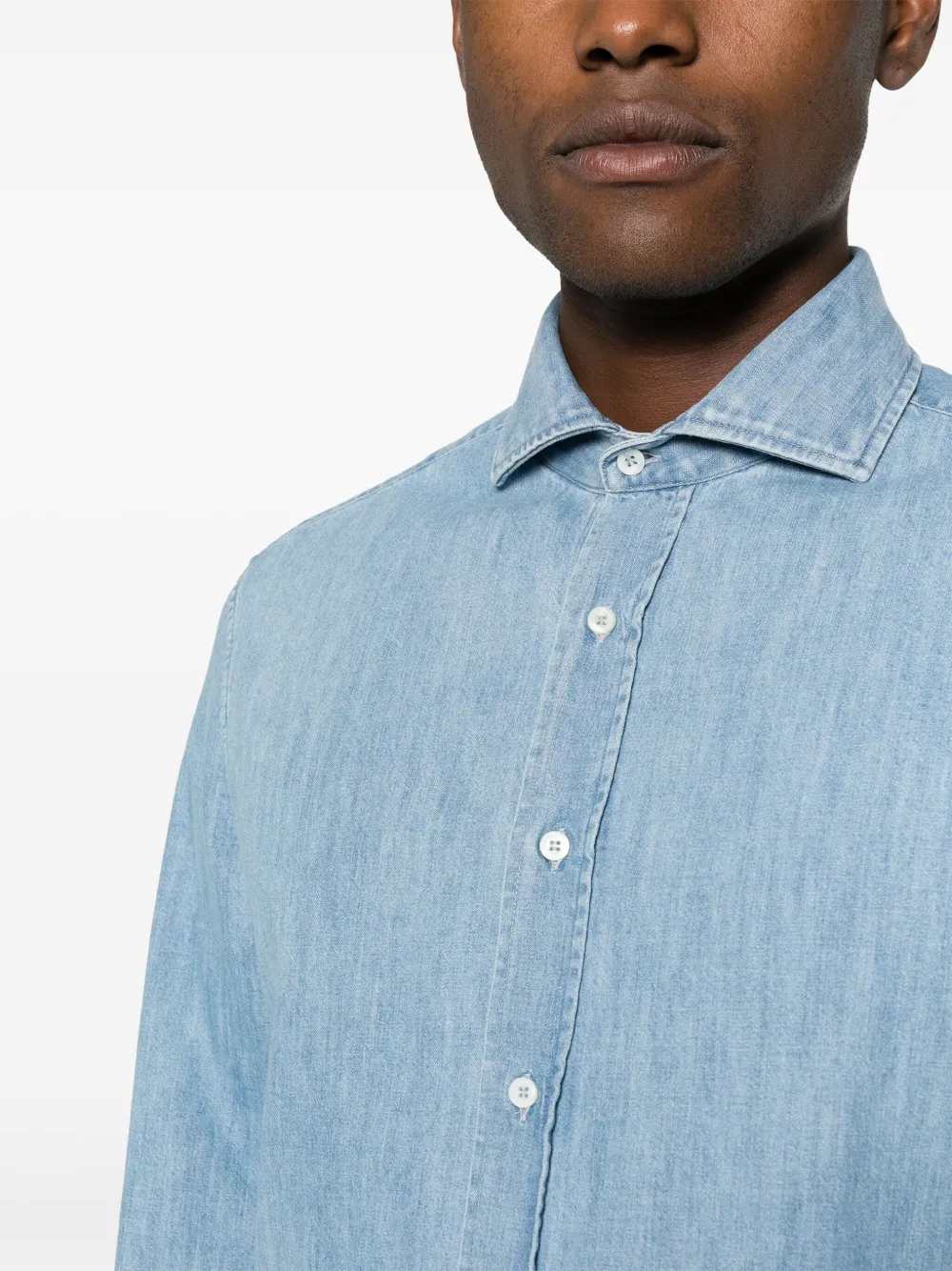 Brunello Cucinelli Men Denim Shirt