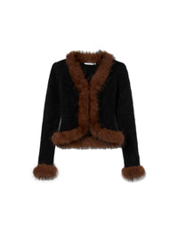 Self-portrait Self-Portrait Women Faux Fur Knit Cardigan