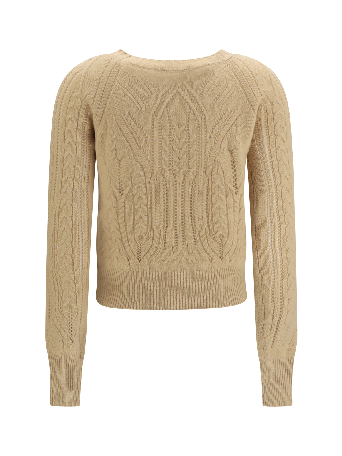 Ermanno Scervino Women Long Sleeve Cable Knit And Openwork Cashmere Sweater