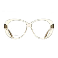 Celine Celine Eyeglasses Butterfly Full Rim, Shiny Light Brown Frame and Clear Demo Lenses Lens CL50150I045