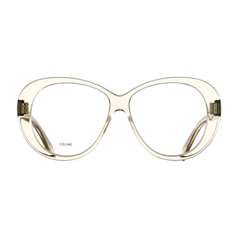 Celine Celine Eyeglasses Butterfly Full Rim, Shiny Light Brown Frame and Clear Demo Lenses Lens CL50150I045