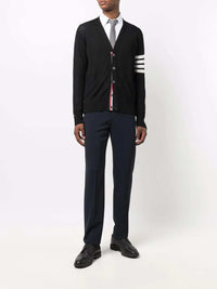 Thom Browne Men Cardigan With 4 Stripe Detail