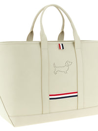 THOM BROWNE Thom Browne Women Medium Tool Bag With Perforated Hector In Grained Leather