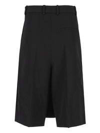 Balenciaga Women "Folded" Midi Twill Skirt