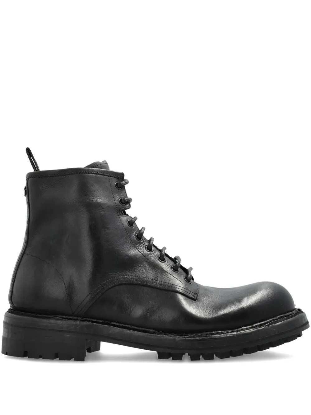 DOLCE & GABBANA Dolce & Gabbana Men Leather Lace-Up Boots