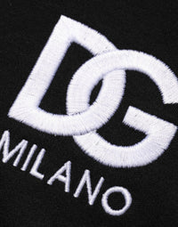 Dolce & Gabbana Black Cotton DG Logo Embroidery Top Men's T-shirt