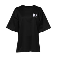 Dolce & Gabbana Black Cotton DG Logo Embroidery Top Men's T-shirt