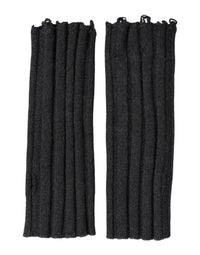 Dolce & Gabbana Black Virgin Wool Knitted Fingerless Men's Gloves