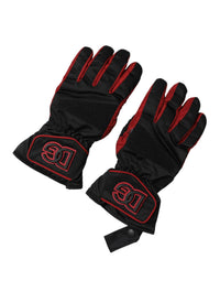 Dolce & Gabbana Dolce & Gabbana Black Red Nylon Wrist Length Mitten Men's Gloves