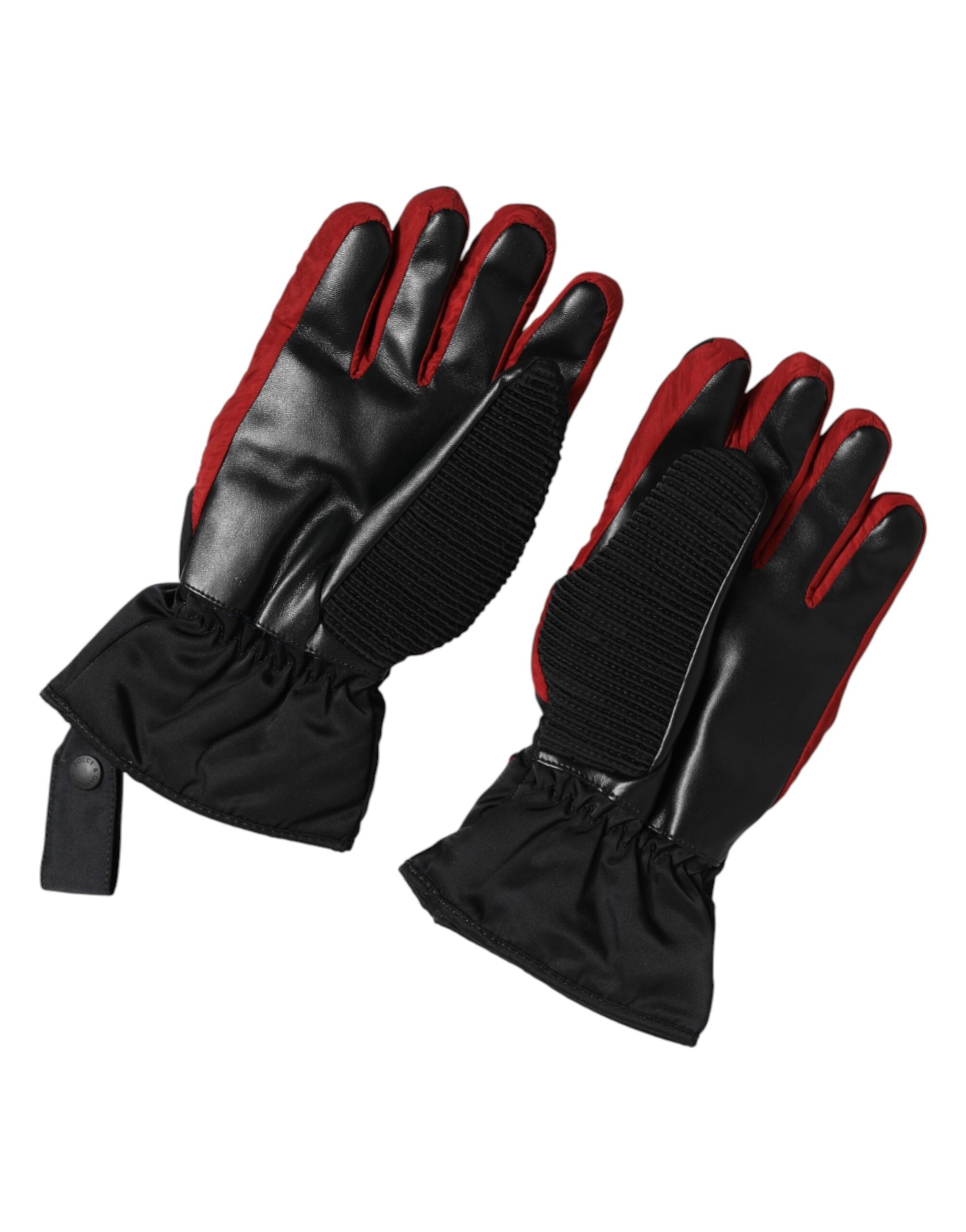 Dolce & Gabbana Dolce & Gabbana Black Red Nylon Wrist Length Mitten Men's Gloves