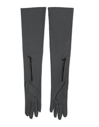Dolce & Gabbana Dark Gray Viscose Elbow Length Mitten Men Men's Gloves