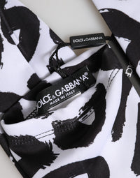 Dolce & Gabbana Black White DG Logo Elbow Length Mitten Women's Gloves