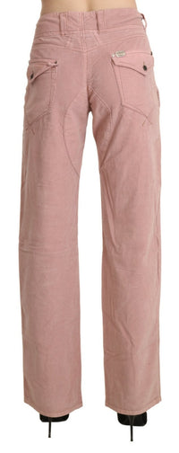 Ermanno Scervino Cotton Pink High Waist Straight Trouser Women's Pants