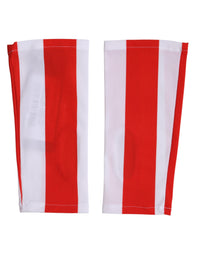 Dolce & Gabbana Red White Nylon Fingerless Wrist Length Women's Gloves