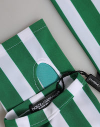 Dolce & Gabbana Green White Nylon Fingerless Wrist Length Women's Gloves