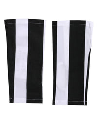 Dolce & Gabbana Black White Nylon Fingerless Wrist Length Women's Gloves