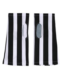 Dolce & Gabbana Black White Nylon Fingerless Wrist Length Women's Gloves