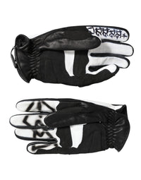 Dolce & Gabbana Women's Black White Crystal Wrist Length Mitten Women's Gloves