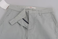 Jucca Cotton Gray High Waist Skinny Cropped Trousers Women's Pants