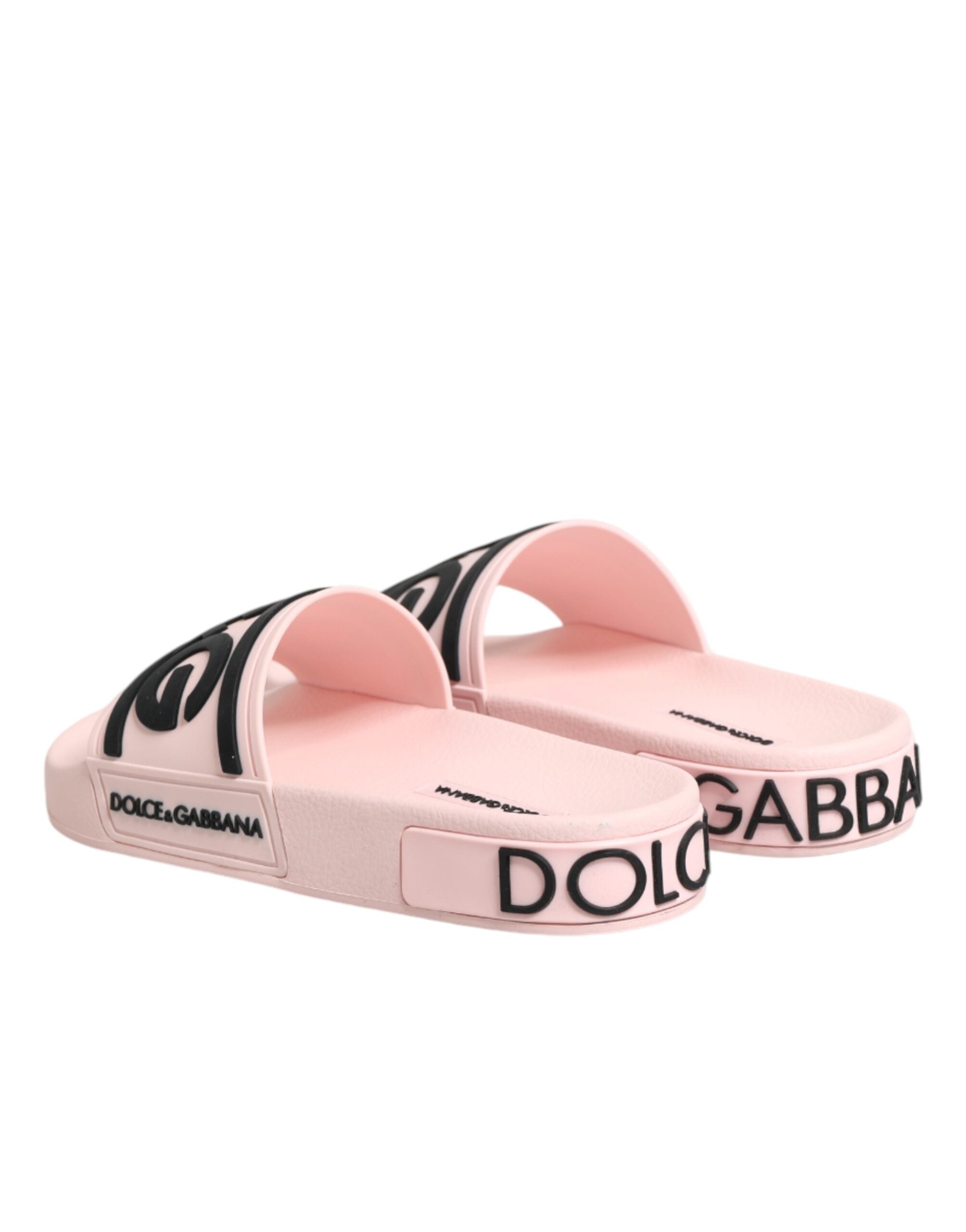 Dolce & Gabbana Dolce & Gabbana Pink Rubber Slides Sandals Beachwear Women's Shoes
