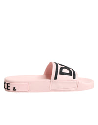 Dolce & Gabbana Dolce & Gabbana Pink Rubber Slides Sandals Beachwear Women's Shoes