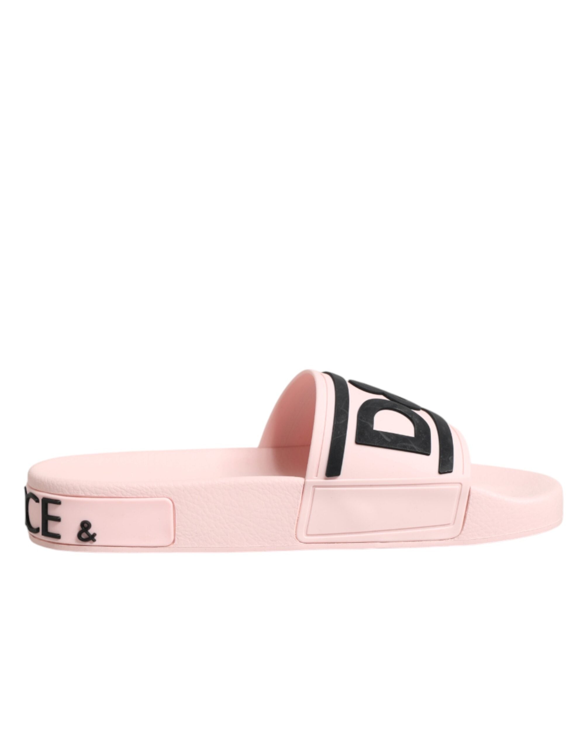 Dolce & Gabbana Dolce & Gabbana Pink Rubber Slides Sandals Beachwear Women's Shoes