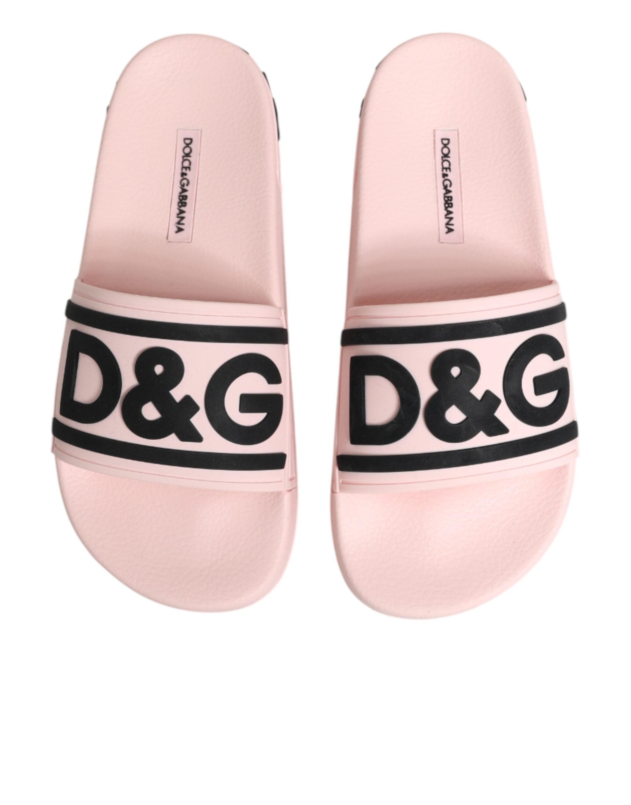 Dolce & Gabbana Dolce & Gabbana Pink Rubber Slides Sandals Beachwear Women's Shoes