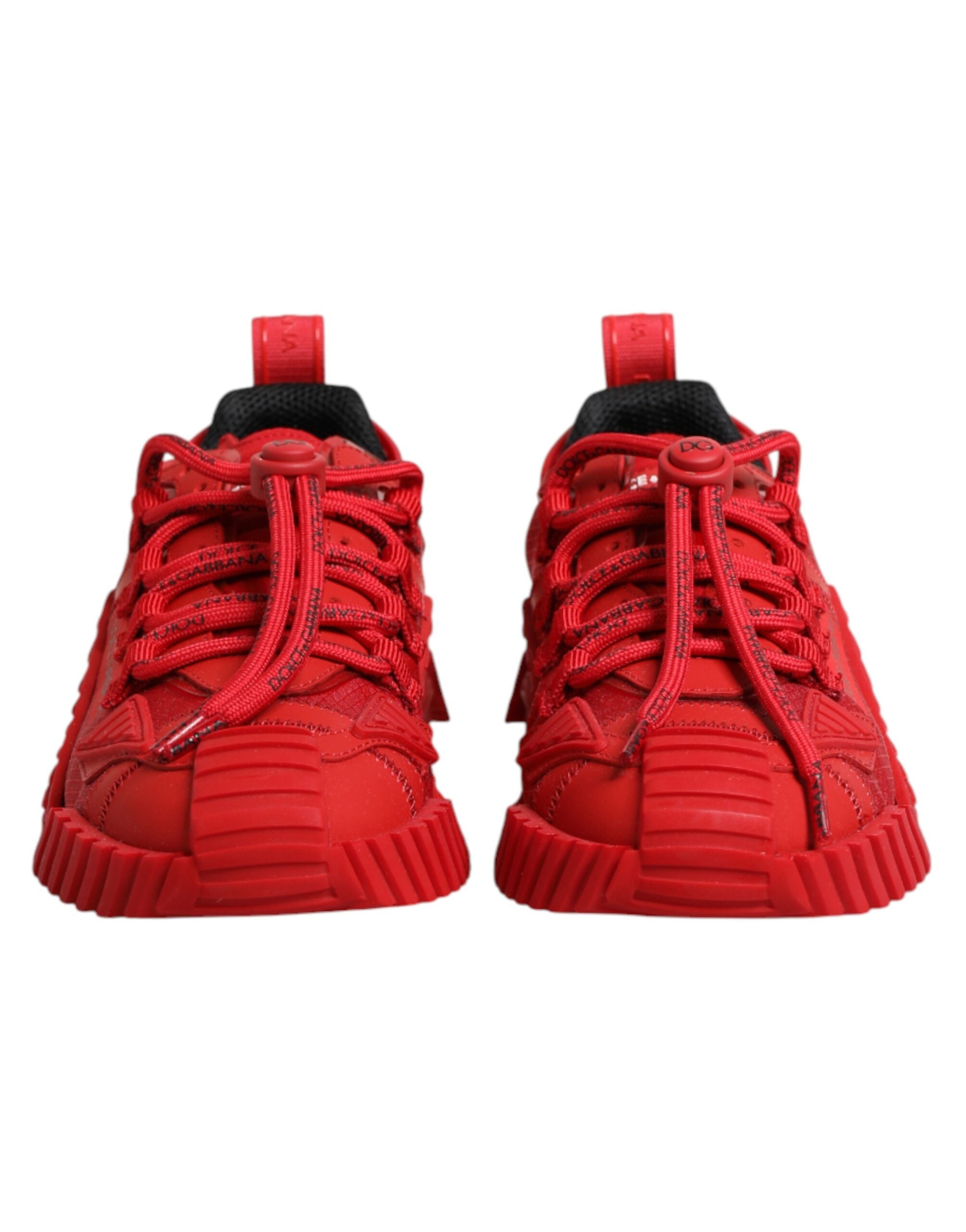 Dolce & Gabbana Red Logo Lace Low Top NS1 Sneakers Women's Shoes