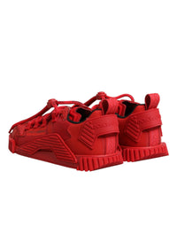 Dolce & Gabbana Red Logo Lace Low Top NS1 Sneakers Women's Shoes