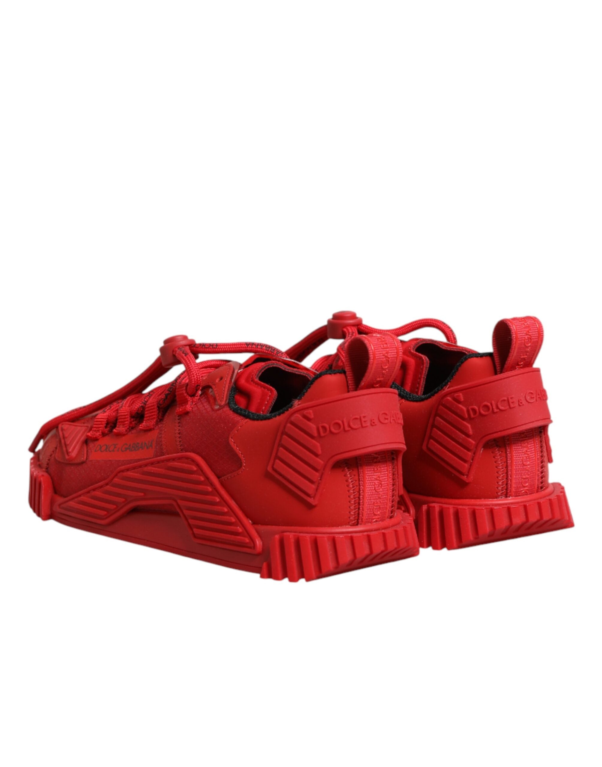 Dolce & Gabbana Red Logo Lace Low Top NS1 Sneakers Women's Shoes