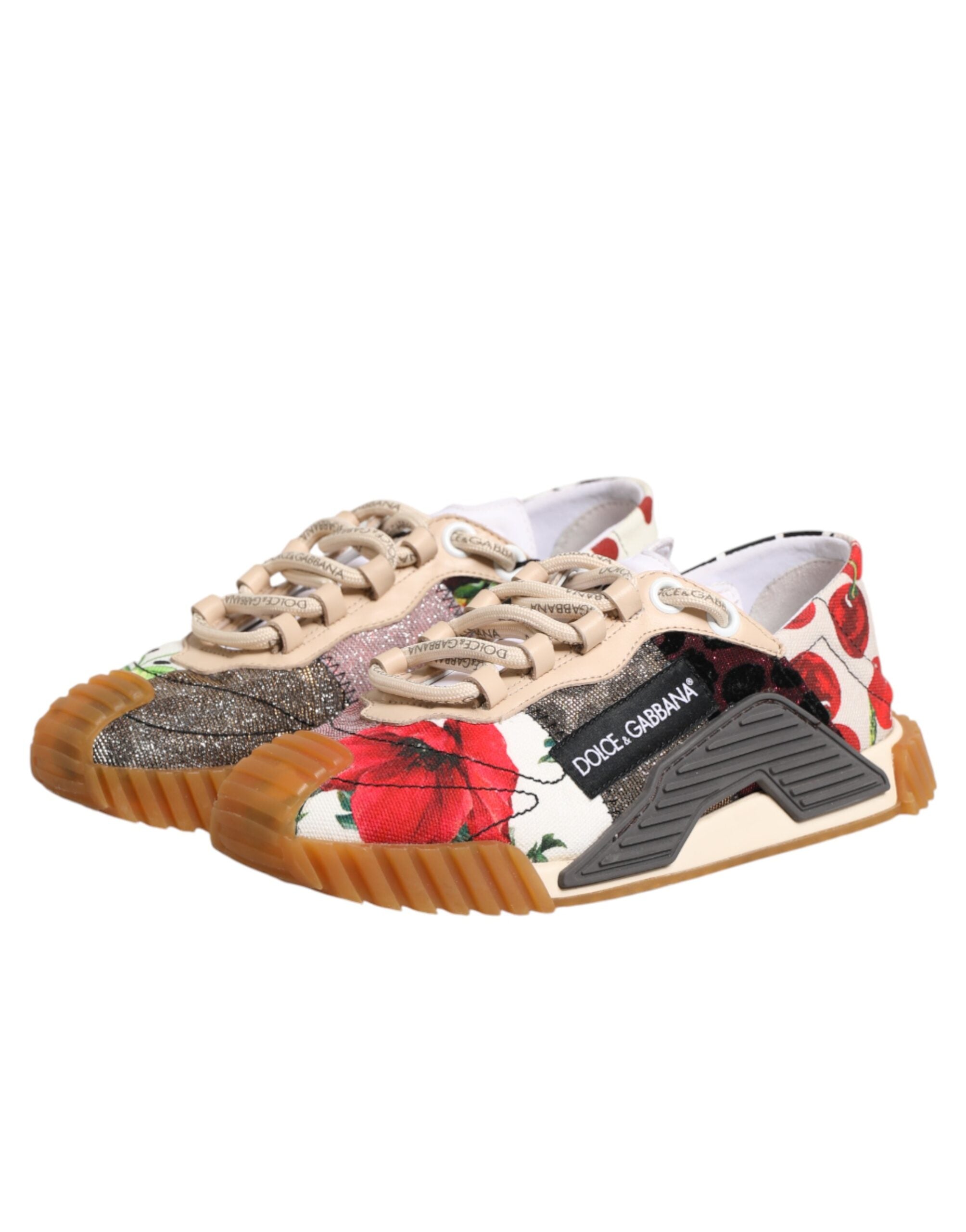 Dolce & Gabbana Multicolor Logo Low Top NS1 Sneakers Women's Shoes