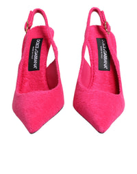 Dolce & Gabbana Pink Suede High Heels Slingback Women's Shoes