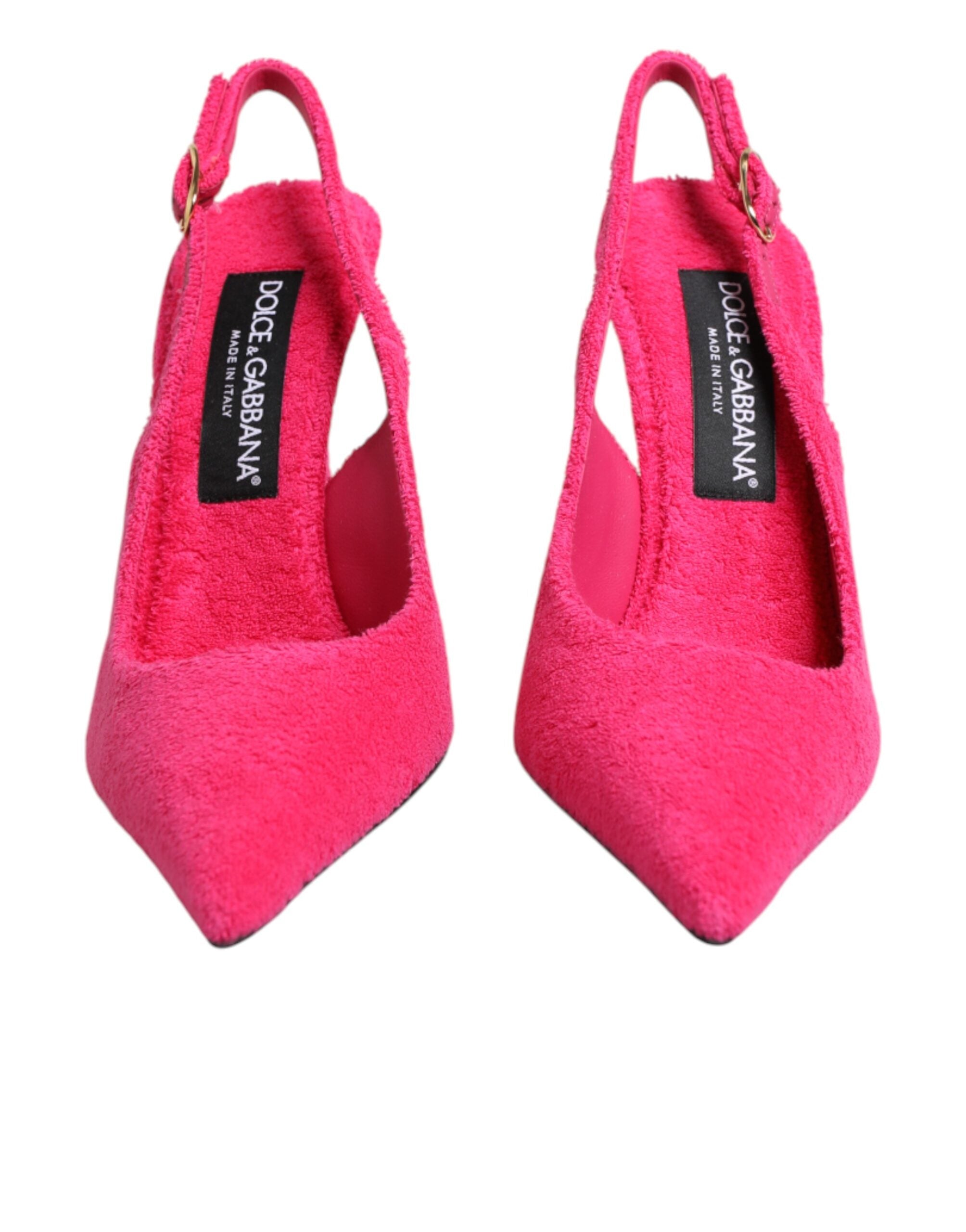 Dolce & Gabbana Pink Suede High Heels Slingback Women's Shoes