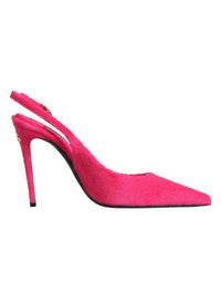 Dolce & Gabbana Pink Suede High Heels Slingback Women's Shoes