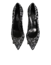 Dolce & Gabbana Silver Lace DG Amore Heels Pumps Women's Shoes
