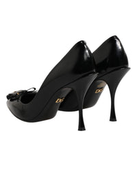 Dolce & Gabbana Black Bag Embellished Heels Pumps Women's Shoes