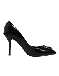 Dolce & Gabbana Black Bag Embellished Heels Pumps Women's Shoes