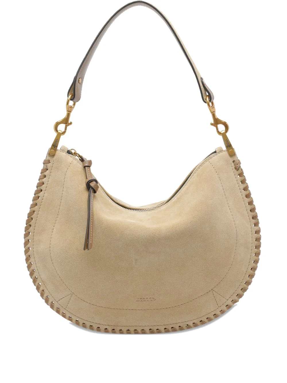 Marant Women Oskan Shoulder Bag In Soft Suede With Zip Closure.