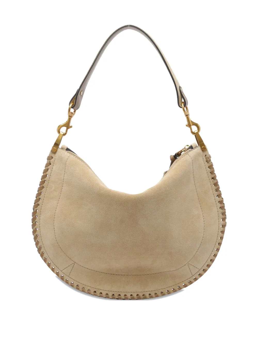 Marant Women Oskan Shoulder Bag In Soft Suede With Zip Closure.