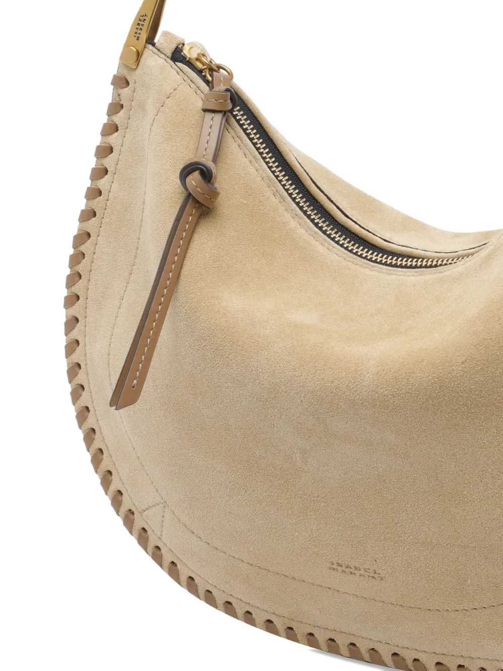 Marant Women Oskan Shoulder Bag In Soft Suede With Zip Closure.
