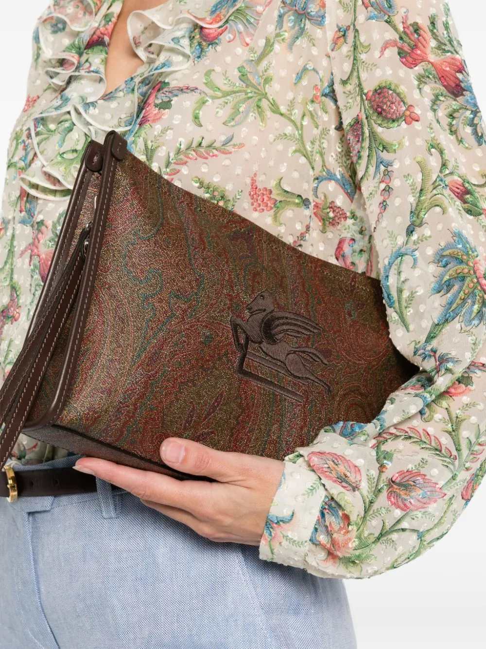 Etro Men Pegasus Paisley Clutch