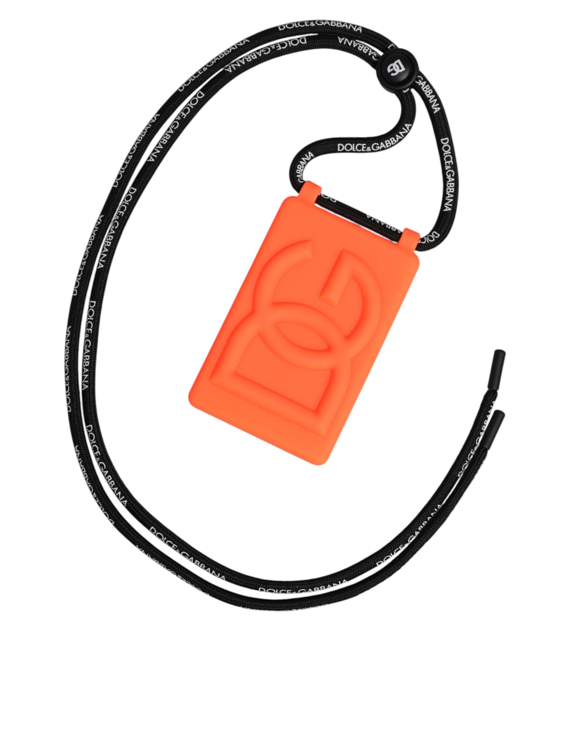 Dolce & Gabbana Dolce & Gabbana Holder Neon Orange Rubber DG Embossed Adjustable  Badge