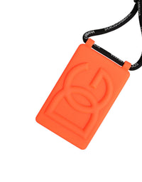 Dolce & Gabbana Dolce & Gabbana Holder Neon Orange Rubber DG Embossed Adjustable  Badge