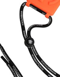 Dolce & Gabbana Dolce & Gabbana Holder Neon Orange Rubber DG Embossed Adjustable  Badge