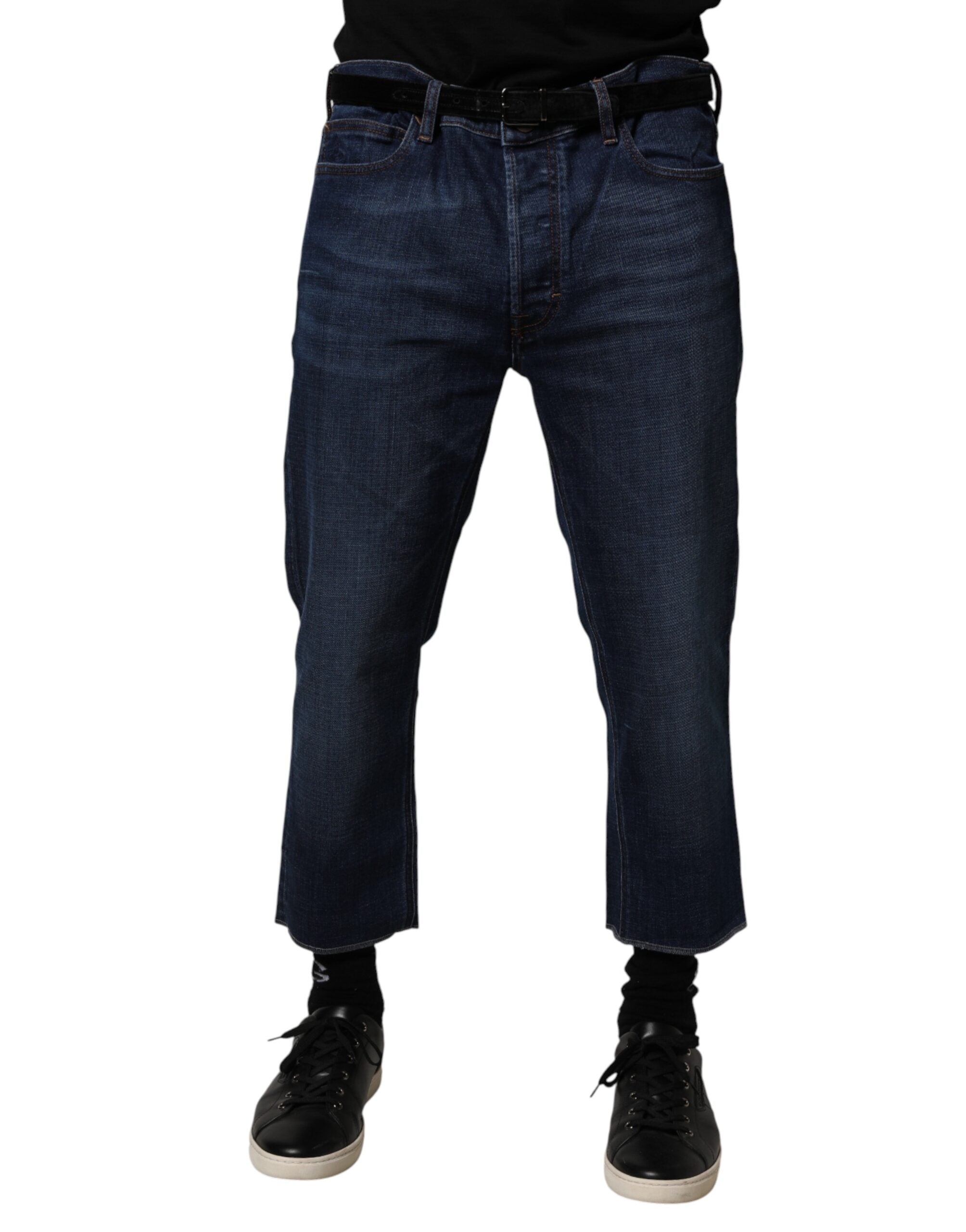 Vivienne Westwood Vivienne Westwood Blue Mid Waist Cotton Men Cropped Denim Men's Jeans